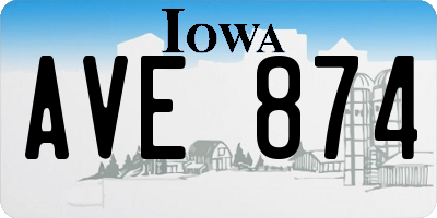 IA license plate AVE874