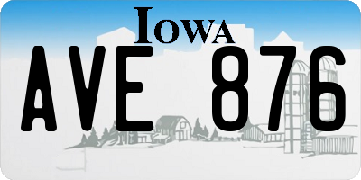 IA license plate AVE876