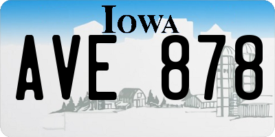 IA license plate AVE878