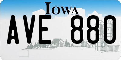 IA license plate AVE880