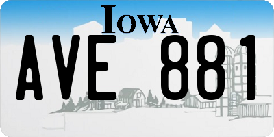 IA license plate AVE881
