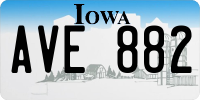 IA license plate AVE882