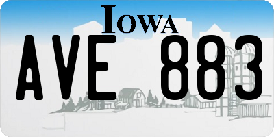 IA license plate AVE883