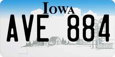 IA license plate AVE884