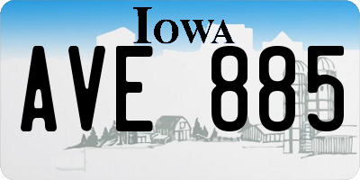 IA license plate AVE885