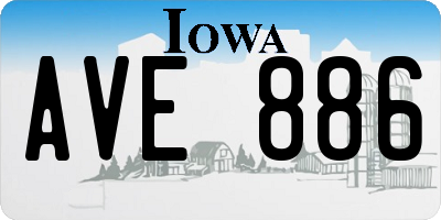 IA license plate AVE886
