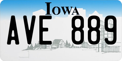 IA license plate AVE889