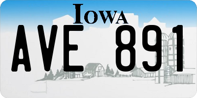 IA license plate AVE891