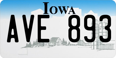 IA license plate AVE893