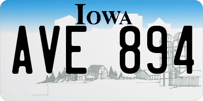 IA license plate AVE894