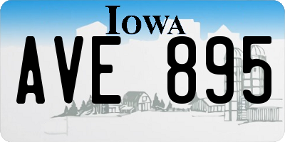 IA license plate AVE895