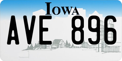 IA license plate AVE896