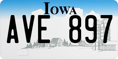 IA license plate AVE897
