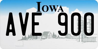 IA license plate AVE900