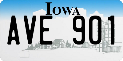 IA license plate AVE901
