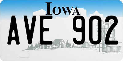 IA license plate AVE902
