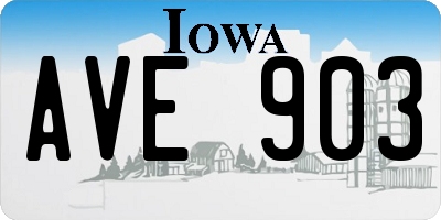 IA license plate AVE903