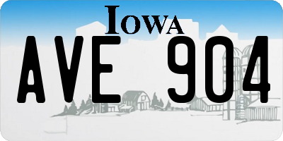 IA license plate AVE904