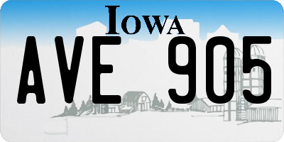 IA license plate AVE905
