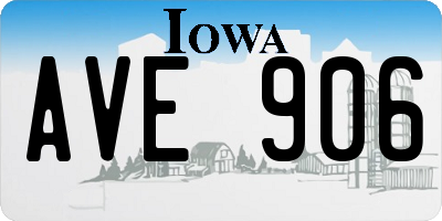IA license plate AVE906