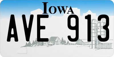 IA license plate AVE913