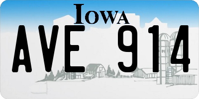 IA license plate AVE914