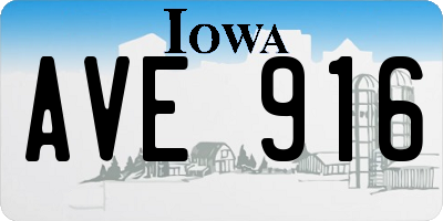 IA license plate AVE916