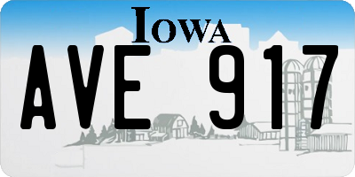 IA license plate AVE917
