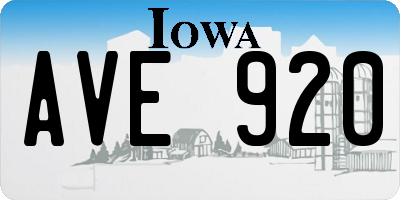 IA license plate AVE920