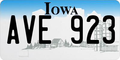 IA license plate AVE923