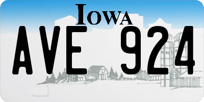 IA license plate AVE924