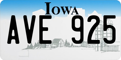 IA license plate AVE925
