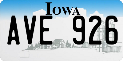 IA license plate AVE926