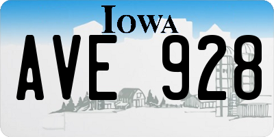 IA license plate AVE928