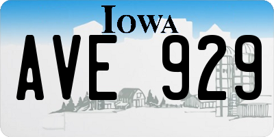 IA license plate AVE929