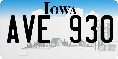 IA license plate AVE930