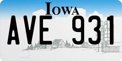 IA license plate AVE931