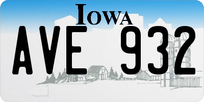 IA license plate AVE932