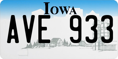 IA license plate AVE933