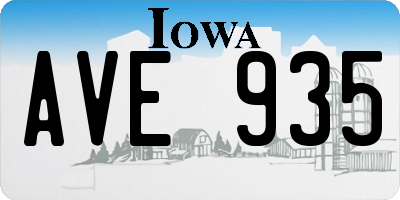 IA license plate AVE935
