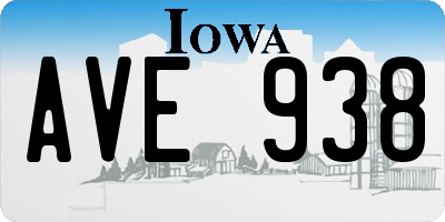 IA license plate AVE938