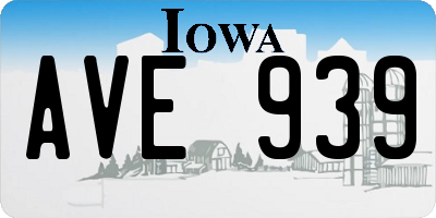 IA license plate AVE939