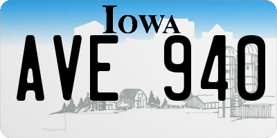 IA license plate AVE940