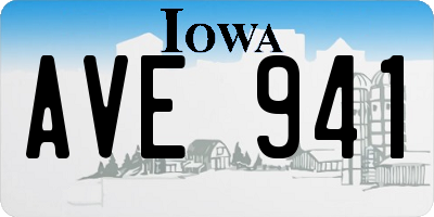IA license plate AVE941