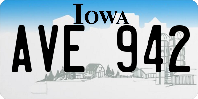 IA license plate AVE942