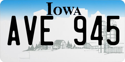 IA license plate AVE945