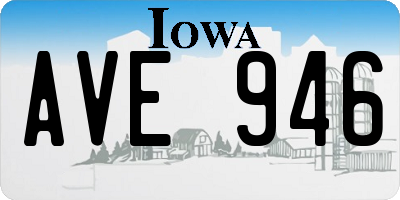 IA license plate AVE946
