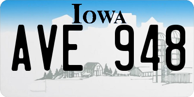 IA license plate AVE948