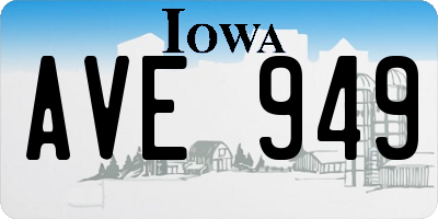 IA license plate AVE949