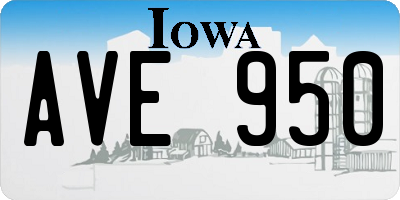 IA license plate AVE950